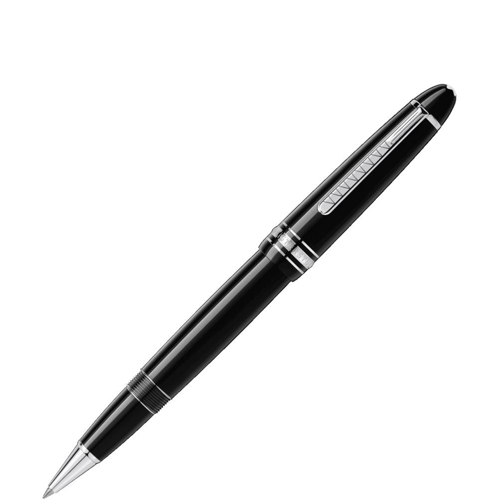 BMW MeisterstÃ¼ck Platinum-Coated LeGrand Rollerball: The BMW MeisterstÃ¼ck LeGrand Rollerball in deep black precious resin, with elegant platinum-coated details, surmounted by the white Montblanc emblem and laser-engraved clip with BMW â€œ7”