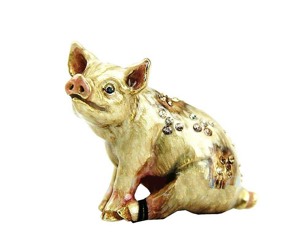 JAY STRONGWATER MARIE MINI PIG FIGURINE with SWAROVSKI (1 of 5)