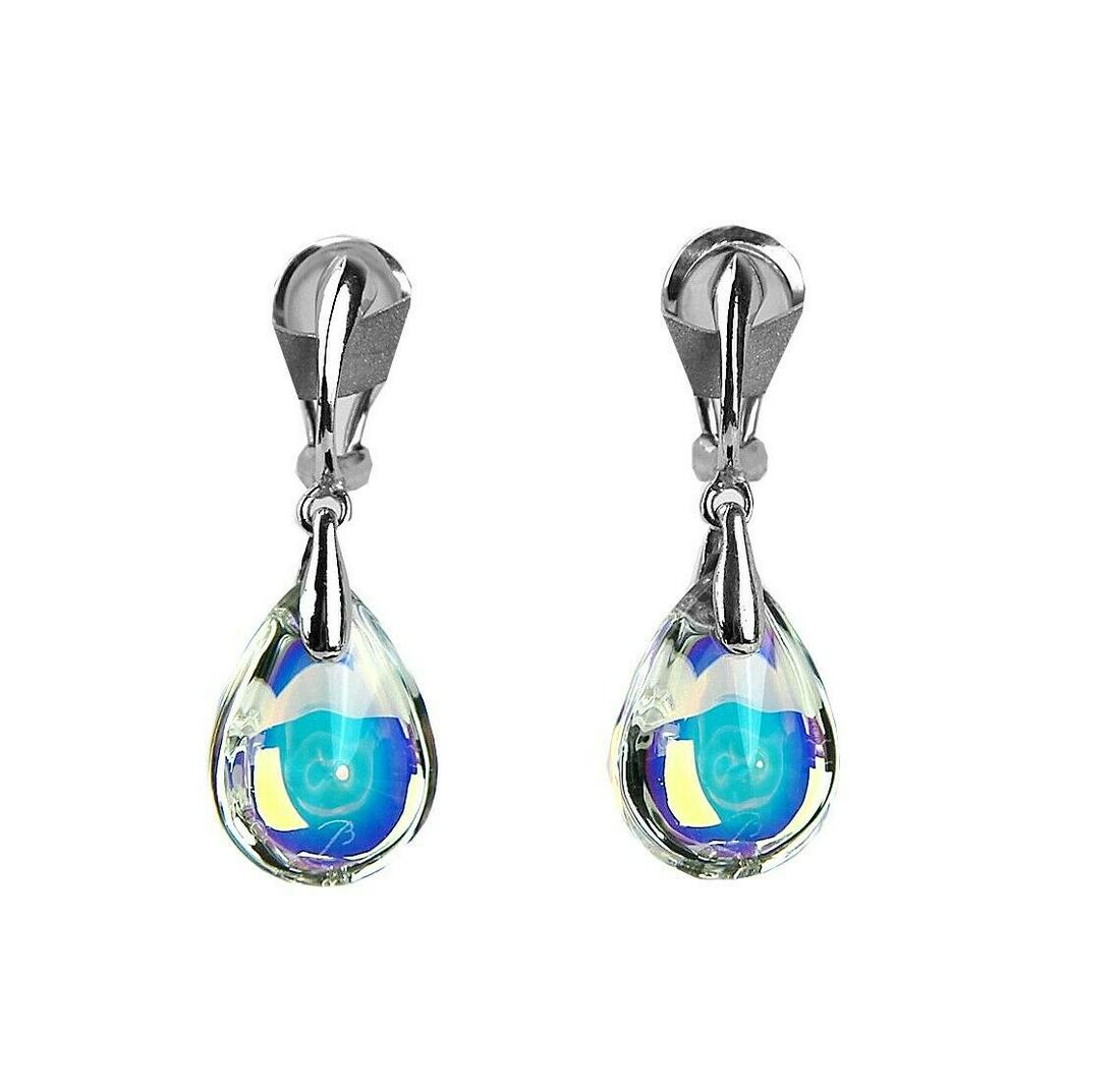 BACCARAT PSYDELIC CLIP-ON EARRINGS SILVER IRRIDESCENT (1 of 4)