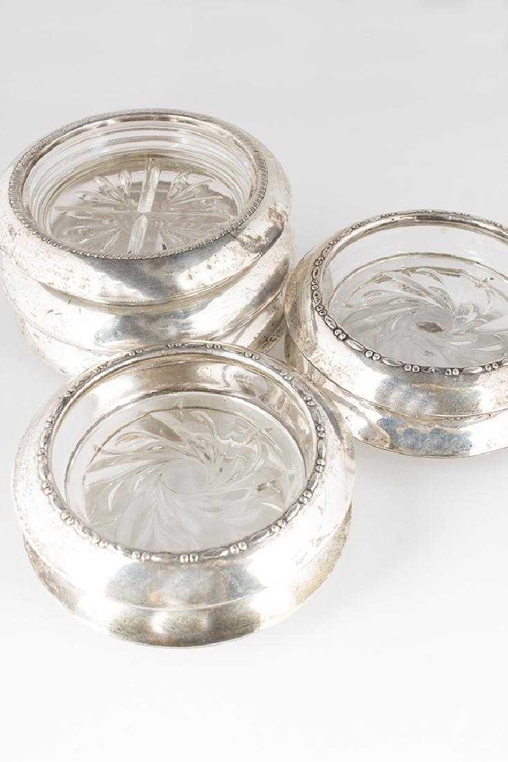 Seven (7)Cut Crystal Drink Coasters with Sterling (1 of 5)