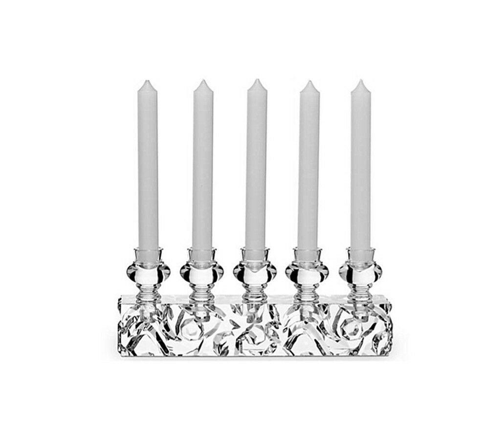 BACCARAT LA FORET DES SONGES FOREST OF DREAMS 5 CANDLE STAND MARCEL WANDERS: BACCARAT LA FORET DES SONGES (FOREST OF DREAMS) BY MARCEL WANDERS. 5 CANDLE STAND SET ON HEAVY BASEAmong the forest trees conjured by Marcel Wanders Are a series of clear crystal candlesticks and vase