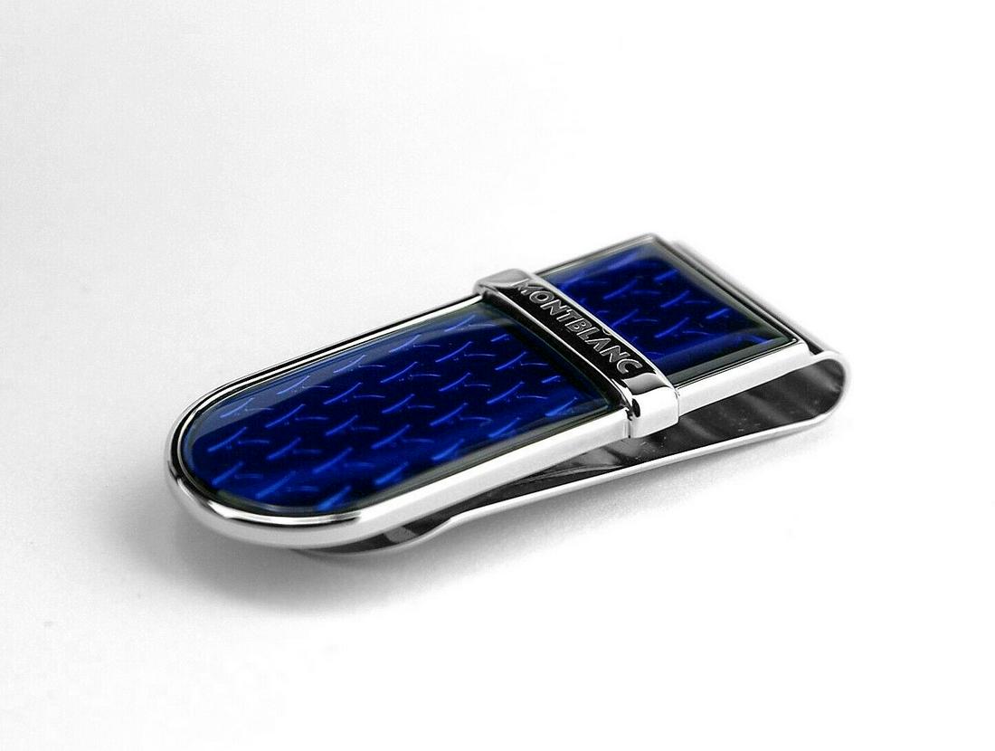 MONTBLANC EXUPERY LA PETIT PRINCE 118618 MONEY CLIP BLUE: MONTBLANC MONTBLANC STAINLESS STEEL EXUPERY LA PETIT PRINCE 118618 MONEY CLIP BLUE LACQUER 20 mm Wide x 50 mm Long x 8 mm Thick (Thickest Part)100% AUTHENTIC & 100% BRAND NEW ORIGINAL PRESENTATION BOX