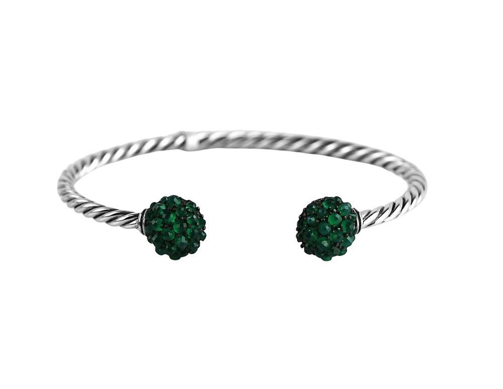 DAVID YURMAN OSETRA CABLE GREEN ONYX BERRIES BRACELET SZ L (1 of 8)