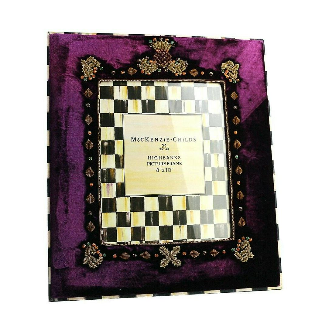 MacKenzie Childs HIGHBANKS VELOUR DEEP PURPLE COURTLY CHECK 8"x10" FRAME (1 of 5)