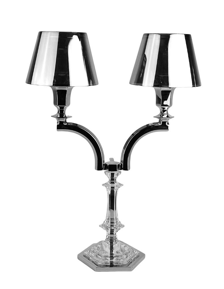 BACCARAT OUR FIRE HARCOURT DOUBLE CANDLESTICK: BACCARAT PHILIPPE STARCK OUR FIRE DOUBLE NUMBERED: 1022 CANDLESTICK WITH SILVER SHADES THIS IS AN EXTREMELY RARE ITEM! BACCARAT "OUR FIRE" CANDLE HOLDER GREAT BACCARAT SILVER CANDLE HOLDER AMAZING GIF