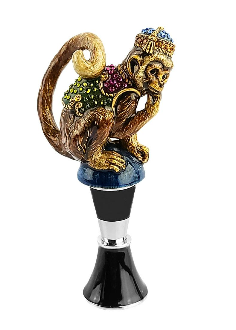 JAY STRONGWATER MONKEY WINE STOPPER & STAND SWAROVSKI (0186) on Jan 14