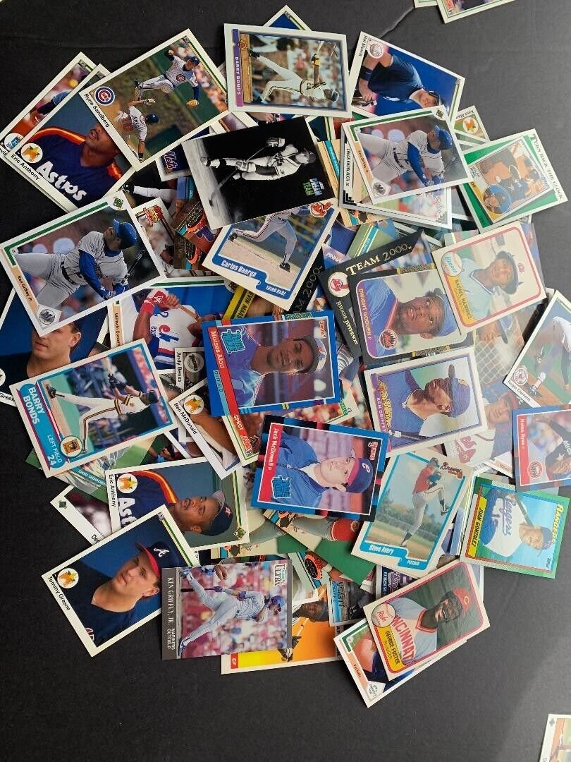 Vintage  Baseball Trading Cards  Mixed Lot of Minimum 200 Cards Produced 1980 - 1990 Mint Like New C (1 of 7)