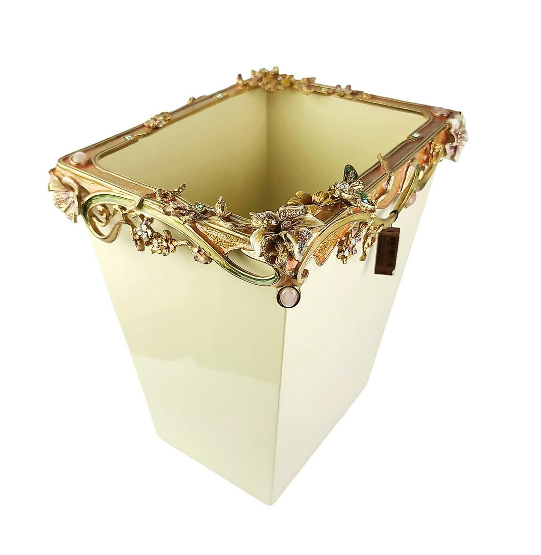 JAY STRONGWATER Floral Scroll Wastebasket (1 of 13)
