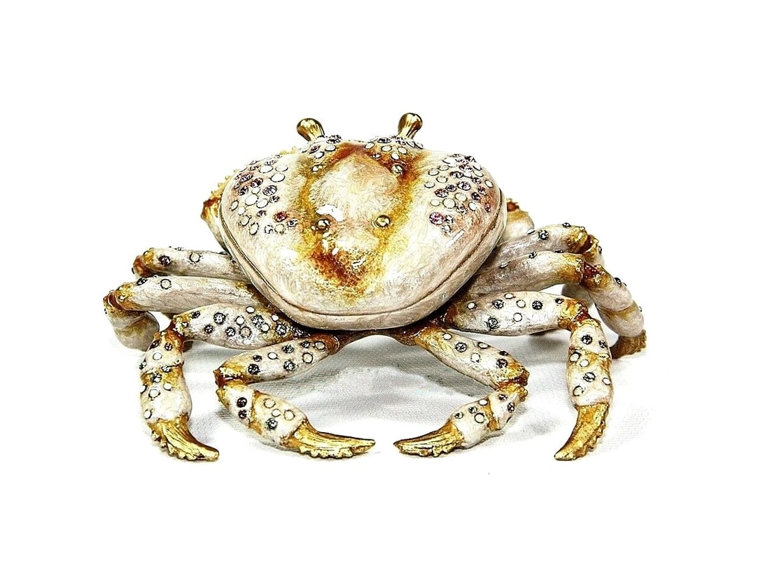 JAY STRONGWATER LARGE CRAB SHELDON FIGURINE TRINKET BOX (1 of 6)