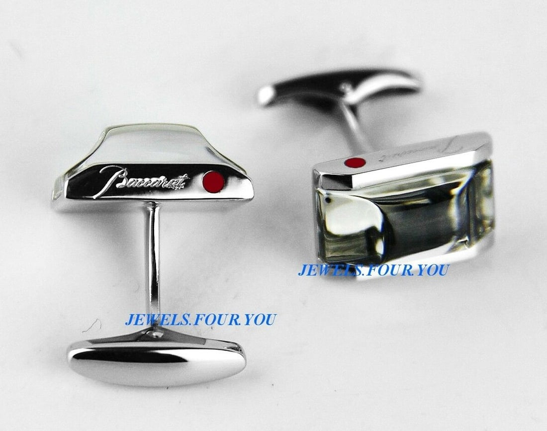 BACCARAT B MANIA CUFFLINKS .925 ST.SILVER RED DOT SILVER MIST MORDORE (1 of 5)