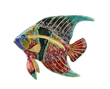 JAY STRONGWATER GROTTO MEDIUM TROPICAL FISH MAISIE SWAROVSKI CRYSTALS: JAY STRONGWATERMEDIUM TROPICAL FISHColor: OCEANAName: MAISIEBrand New, NO BoxHandpainted Enamel over metalHand-set MulticolorSwarovski Crystals.3.5" Long x 3.5" Tall x 1.5" WideHandcrafted in USABrand