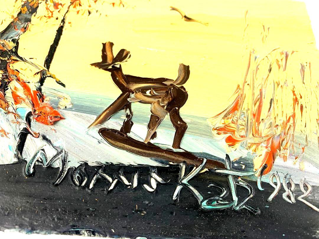 Morris Katz Signed Amazing Original Oil Painting    Great Condition, Size 7" x 5" 1982. Be A PART OF (1 of 4)