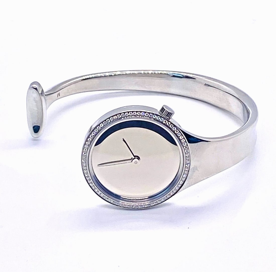 Georg Jensen Vivianna Diamond 27mm Quartz Stainless Steel Swiss Watch 35756 #55 (1 of 6)