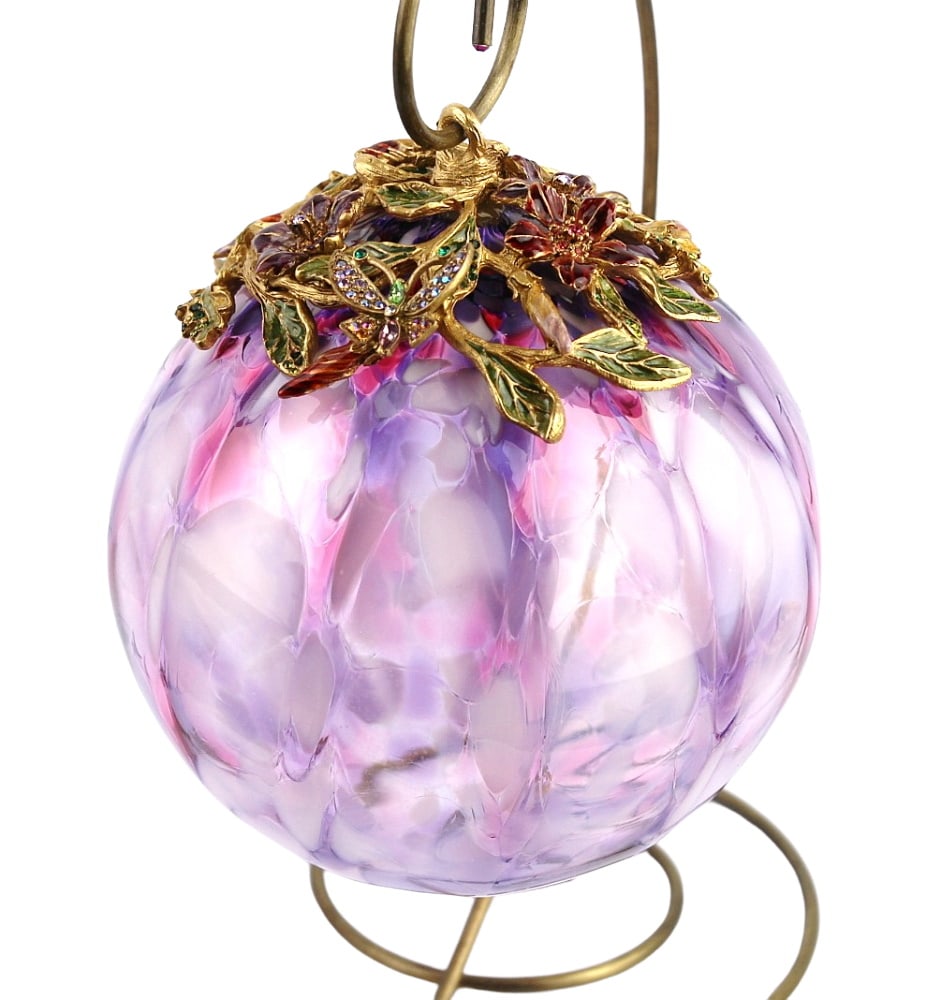 JAY STRONGWATER CHRISTMAS ORNAMENT BALL LARGE AMETHYST WITH FLY  #12 (1 of 3)