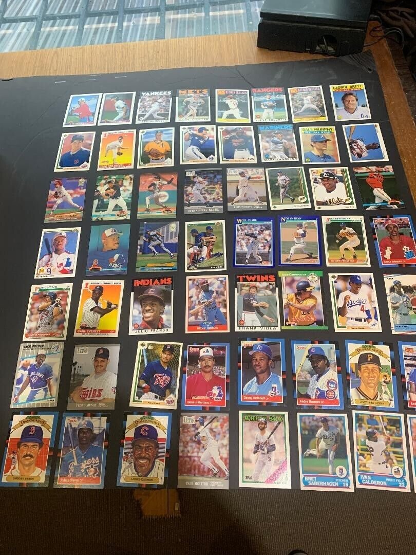 Vintage  Baseball Trading Cards  Mixed Lot of 54 Cards Produced 1980 - 1990 Mint Like New Condition. (1 of 5)