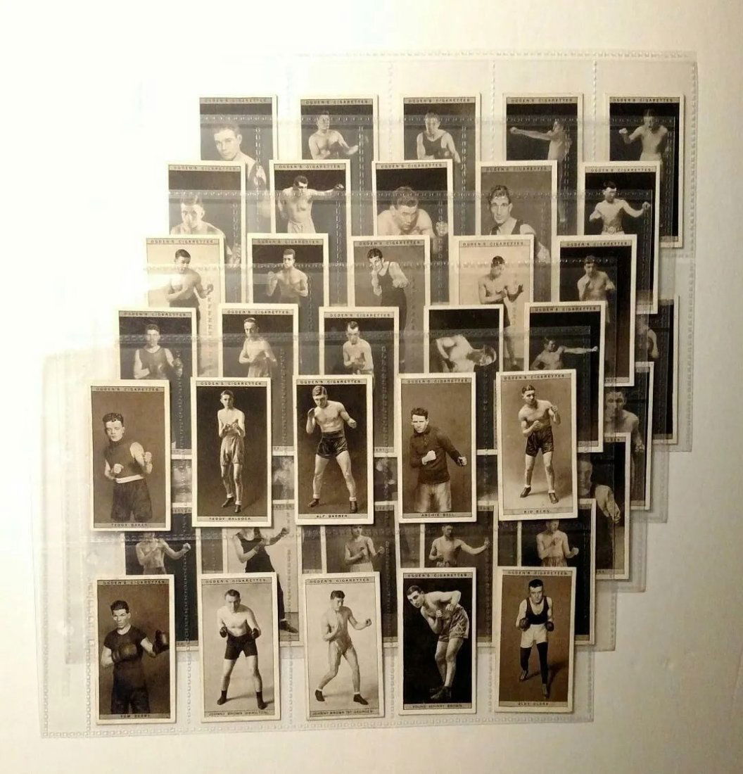 1928 RARE Ogdens Ltd Pugilists  Action Complete 50 Card Boxing Set Tobacco Cards 100% Authentic, All (1 of 8)