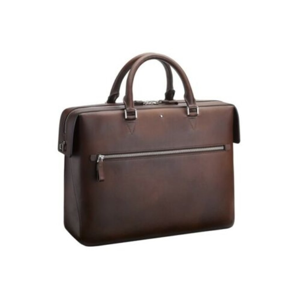 MONTBLANC BROWN SFUMATO BRIEFCASE DOCUMENT CASE BAG LEATHER 118330 (1 of 3)