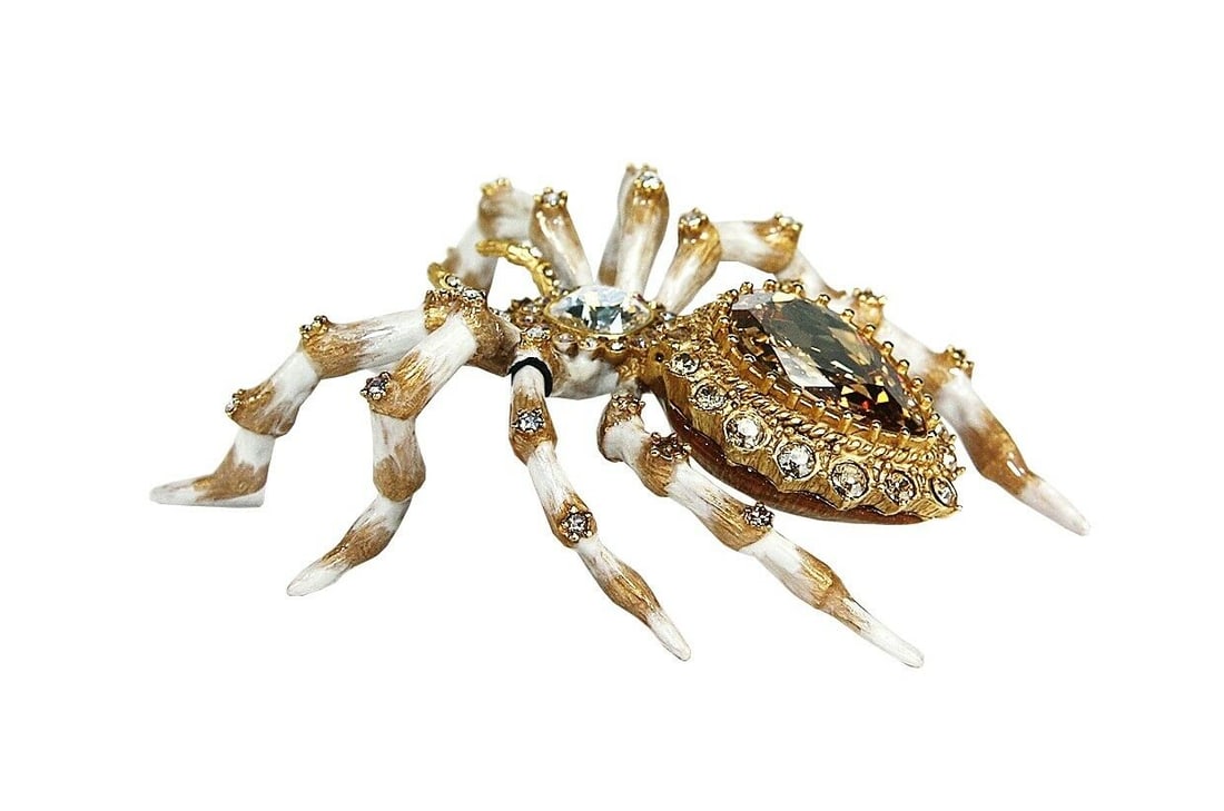 JAY STRONGWATER CANARY DIAMONDS MARTINA SPIDER CLOCK (1 of 9)