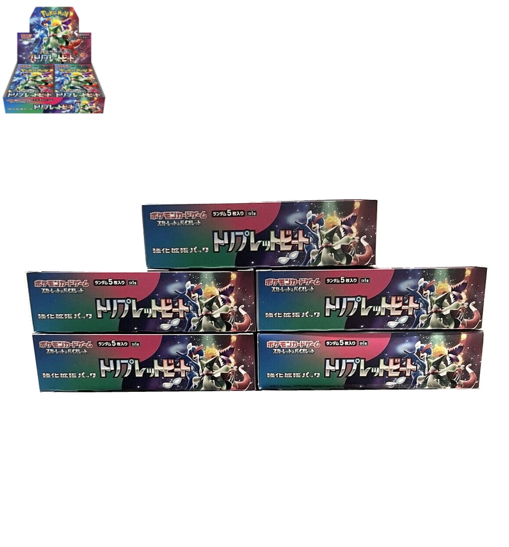 SET of  5 boxes of  Pokemon TCG Scarlet & Violet Triple Beat Japanese Booster Box Sealed (1 of 3)