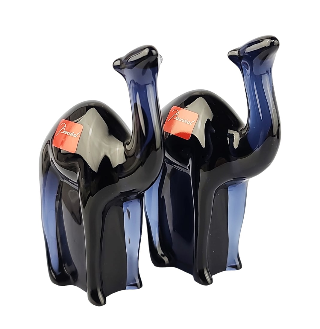 BACCARAT CRYSTAL NOAH'S ARK PAIR MIDNIGHT CAMEL FIGURINES (1 of 5)