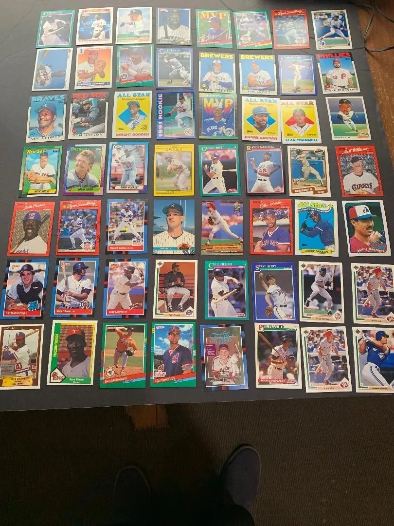 Vintage  Baseball Trading Cards  Mixed Lot of 54 Cards Produced 1980 - 1990 Mint Like New Condition. (1 of 9)
