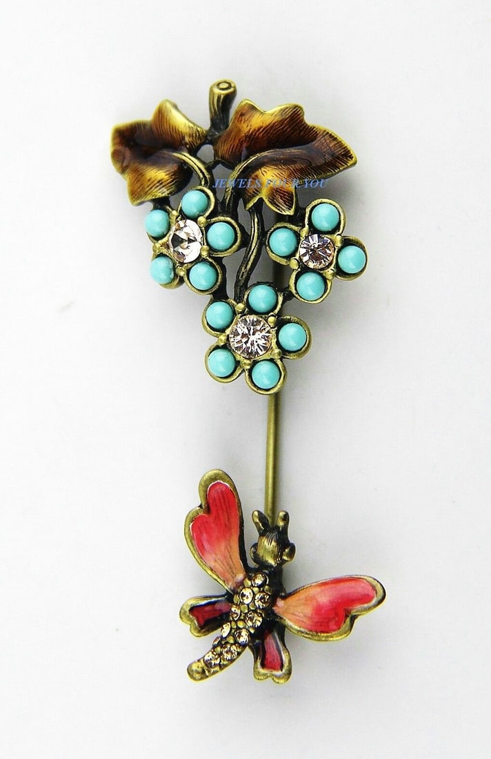 JAY STRONGWATER TURQUOISE STICKPIN PIN WITH FLY (1 of 3)