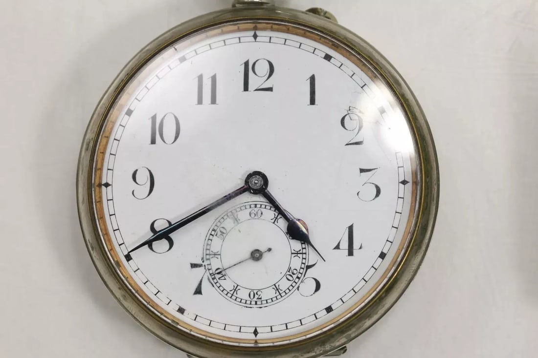 Vintage Large Heavy (185 Grams) Silver Rehnard Pocket Watch in Perfect Working Condition Diameter 65 (1 of 12)
