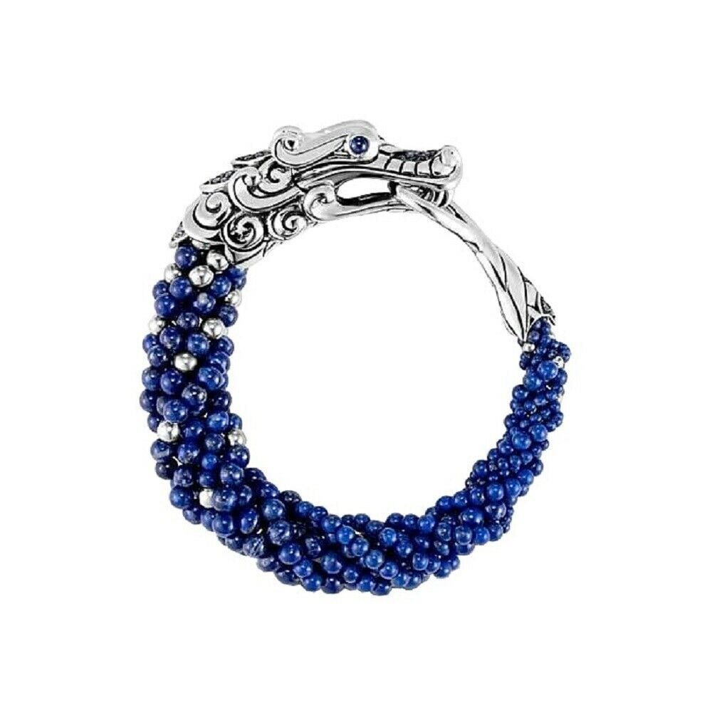 John Hardy Naga Multi Row Bracelet With Lapis Lazuli, Blue Sapphire: BRAND NEW IN ORIGINAL BOX, POLISHING CLOTH & POUCH100% AUTHENTICAMAZING!!!JOHN HARDYGORGEOUS LEGENDS NAGA BRACELET MADE OF SOLID .925 STERLING SILVER ENCRUSTED WITH NATURAL SAPPHIRESNAGA EYES MADE OF