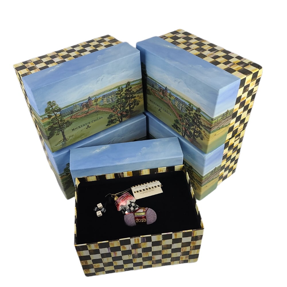 MacKenzie-Childs Small Baby Sock 2010  Ornament LOT OF 5 (1 of 5)