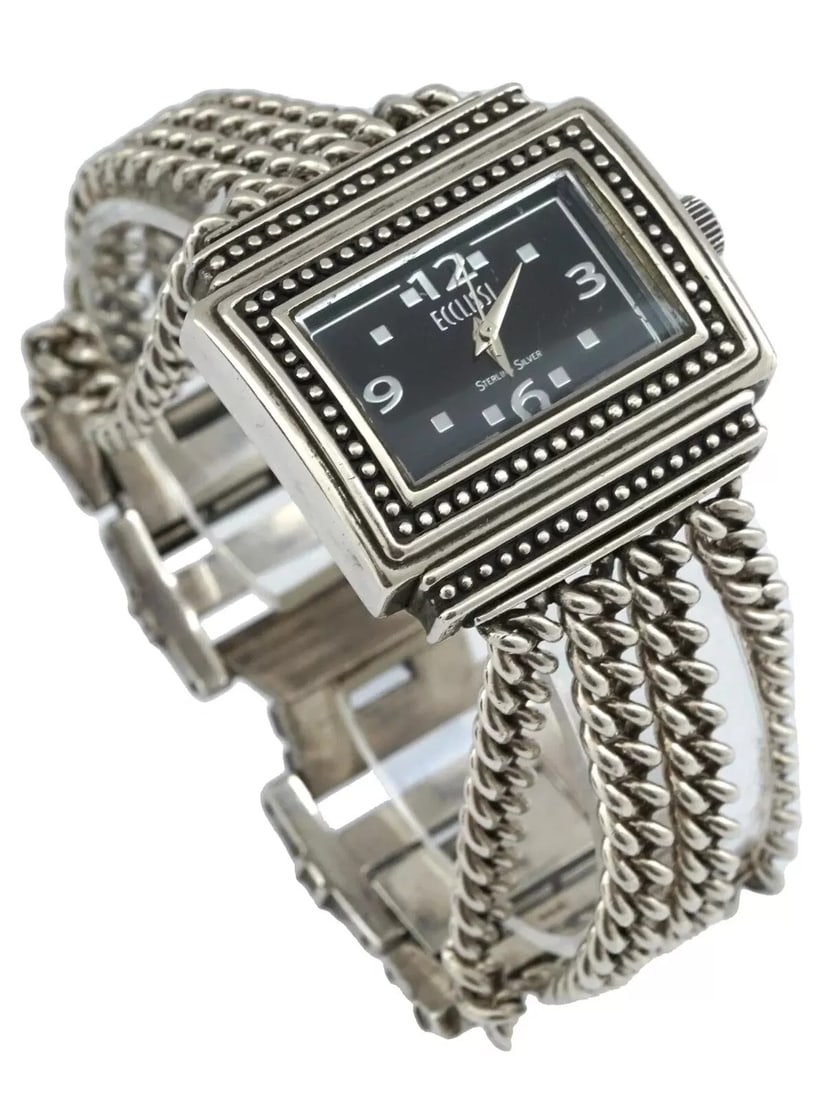 STERLING SILVER 4 STRAND ART DECO WATCH ECCLISSI (1 of 7)