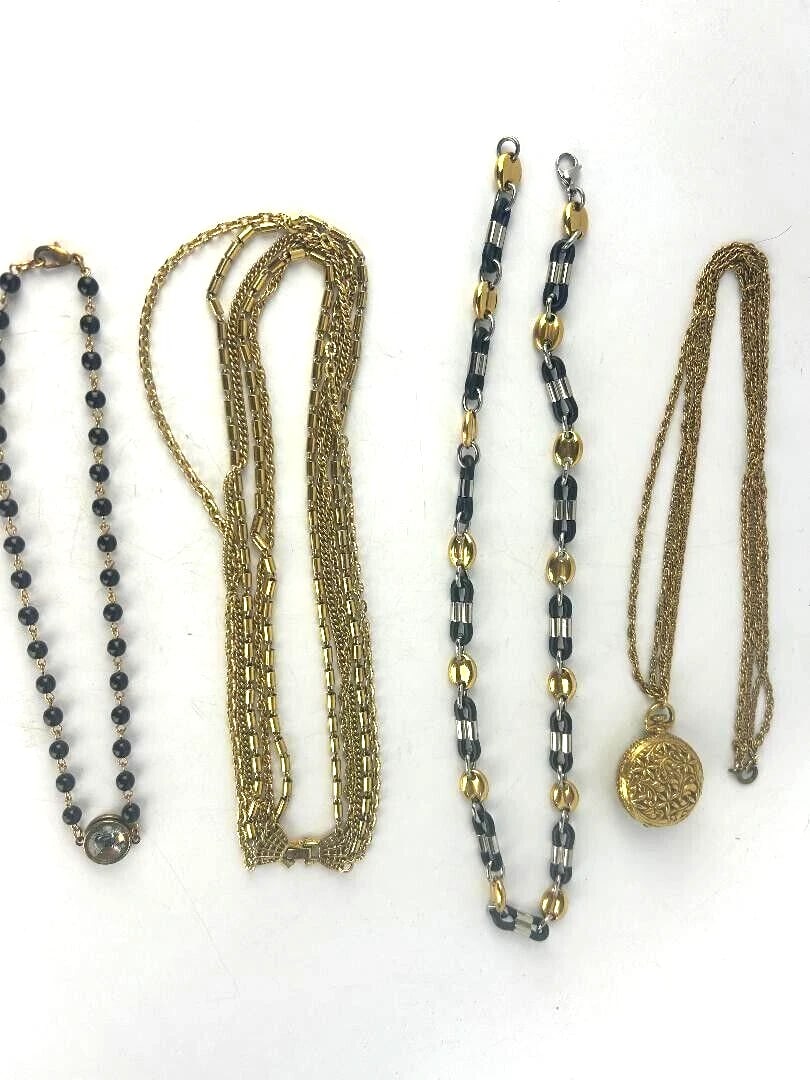 4 X Women's Vintage Costume Jewelry Gorgeous Fashion Necklaces Gold Plated & Natural Stones Great: 4 X Women's Vintage Costume Jewelry Gorgeous Fashion Necklaces Gold Plated & Natural StonesExcellent Like New Vintage Condition