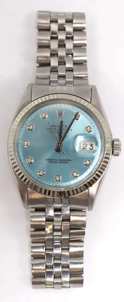 Rolex Datejust 1601 Stainless Steel and 18K Gold Bezel Light BlueWristwatch 36mm - 2