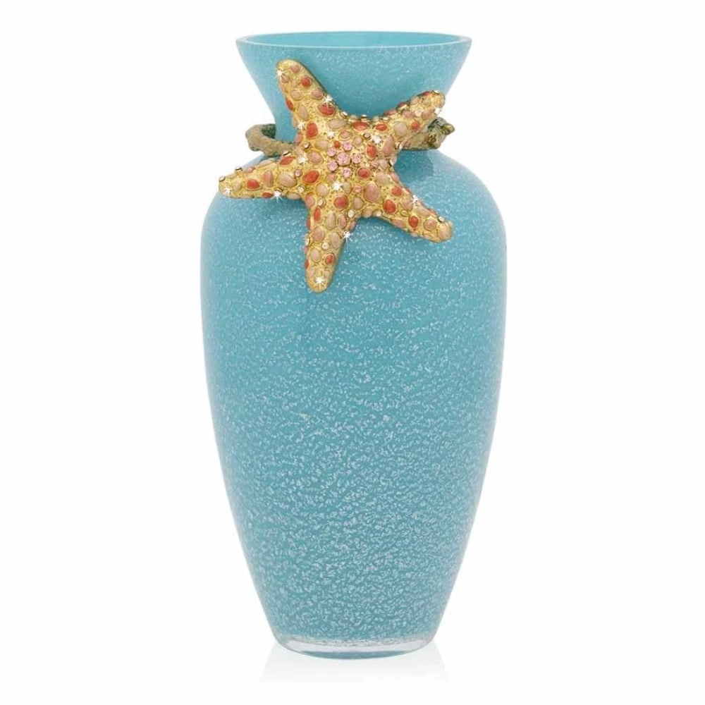 Jay Strongwater Oceana Asteria Starfish Boquet Vase 8" Tall: Jay Strongwater Gorgeous Oceana Asteria Starfish Boquet Vase 8" Tall Brand New in J.S. Box Size: 4.5 Inches Diameter x 8 Inches HighA whimsical jeweled starfish rests at the neck of this beautiful tur