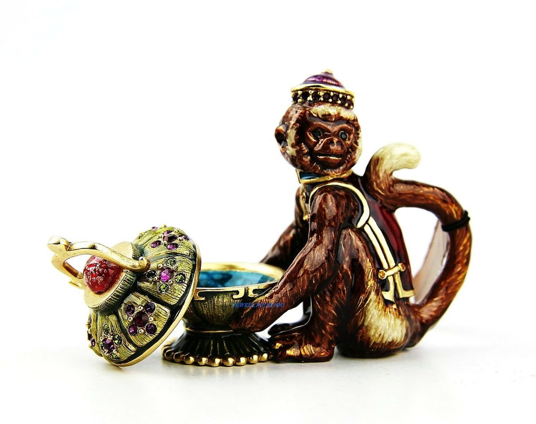 JAY STRONGWATER PIP MONKEY TRINKET BOX SWAROVSKI CRYSTALS (1 of 7)