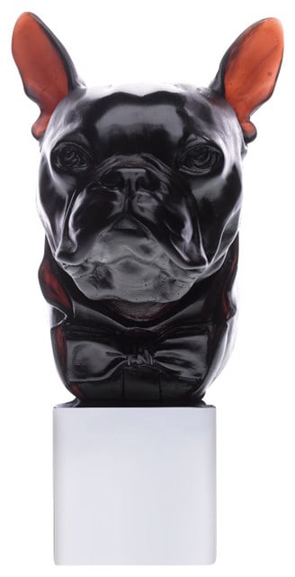 Daum Crystal Dandys Charles Bulldog Black: DAUMDAUM CRYSTAL Black BULLDOG DANDYS CHARLES ON STAND.LIMITED EDITION OF ONLY 500 WORLDWIDE.SIZE: 13 1/8" Tall x 10" Deep x 6" Wide.Made By Hand, Kiln Fired For 10 Days.Every Piece Is Unique, No Two