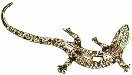 Jay Strongwater Salamander Brooch, 4" Salamander Crystal Pin (1 of 3)