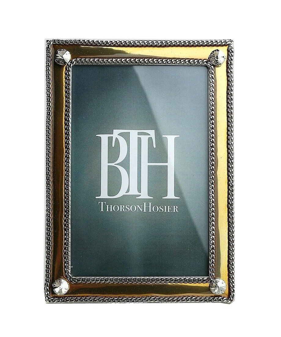 THORSON HOSIER 4x6 SANTIAGO GOLDEN FRAME CLEAR SWAROVSKI #23 BX12: Thorson & HosierAmazing High Quality Frame - #23Name: SANTIAGOColor: "GOLDEN"CLEAR SWAROVSKI CRYSTALSWill fit 4"x 6" photo