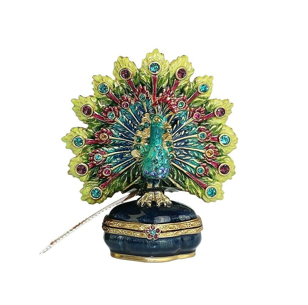 JAY STRONGWATER SPENCER PARADING PEACOCK TRINKET BOX (1 of 6)