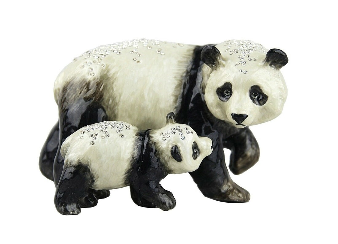 JAY STRONGWATER BAI YUN & SU LIN PANDA MOTHER & CHILD SWAROVSKI CRYSTALS $2500: JAY STRONGWATERLIMITED EDITIONTHIS YOU CAN NOT BUY IN THE STORES!EXTRA LARGE PANDA & BABY FIGURINEFrom LUXE CollectionPlease See ALL 6 Pictures, as they are Main Part of a Description!Handpainted Enam