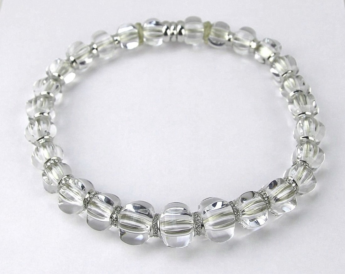 BACCARAT JEWELRY SHERAZADE SMALL CLEAR, DIAMOND NECKLACE 18K GOLD FRANCE. Retail Price: $20,750.00: Brand New ORIGINAL BOXBACCARATMade in France Original SHERAZADE CLEARSMALL Unique NecklaceMade of 18K SOLID GOLDWith FULL LEAD CLEAR Crystal.WHITE DIAMONDSLargest Crystal: 22 mm Diameter x 16 mm Thick