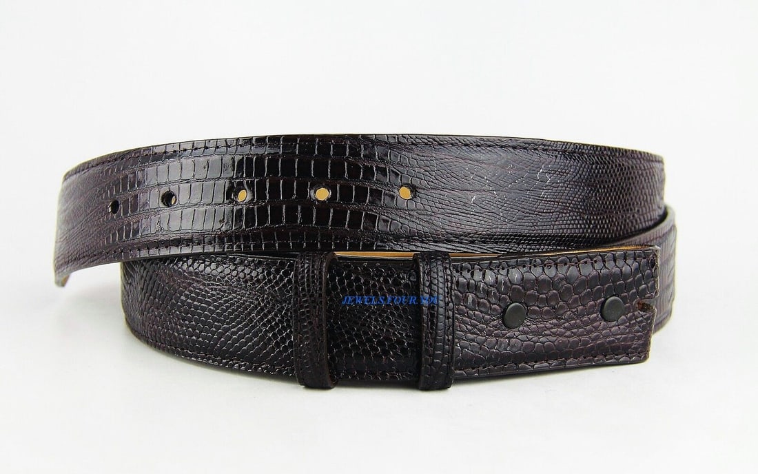 DAVID YURMAN BROWN TEJU LIZARD BELT 1,5" WIDE SIZE 50 (1 of 8)