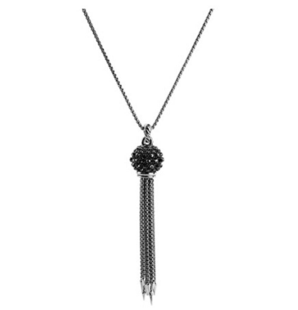 David Yurman 13mm Osetra Cable Berries Hematite & St. Silver Tassel 39N (1 of 4)