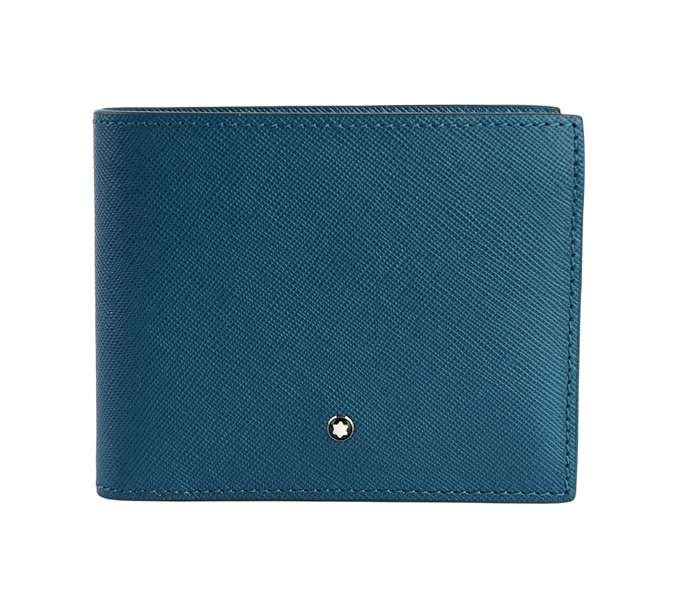MONTBLANC SARTORIAL 6CC WALLET PETROL BLUE LEATHER 124380: MONTBLANC SARTORIAL 6CC WALLET PETROL BLUE LEATHER 124380.First Quality. Holds 6 Credit Cards,THIS IS A BIFOLD WALLET - 4.5" x 3.5" x 1" (Thick). BRAND NEW, ORIGINAL BOX, DUST BAG & PAPERS