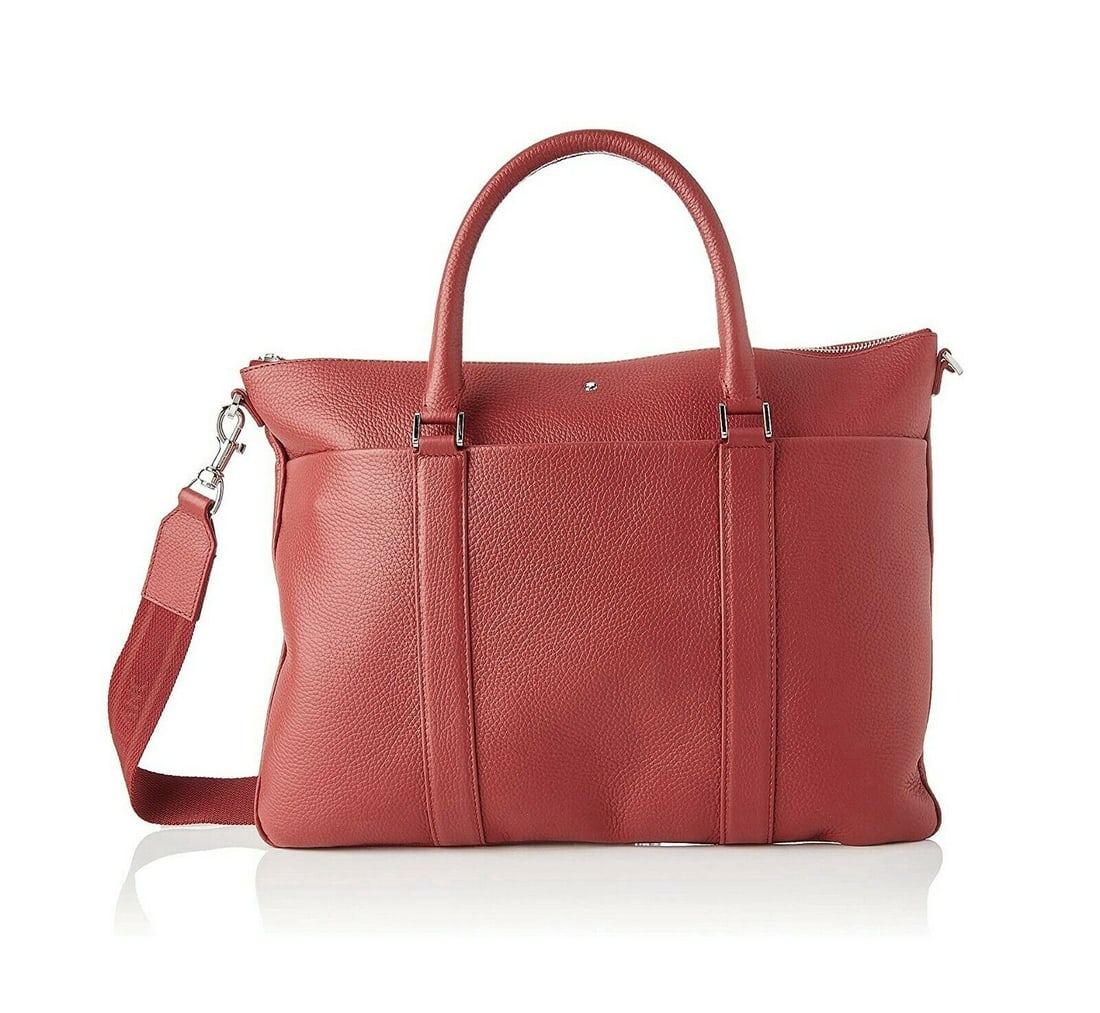 MONTBLANC MEISTERSTUCK SOFT GRAIN LEATHER DOCUMENT CASE BAG RED 118734 (1 of 9)