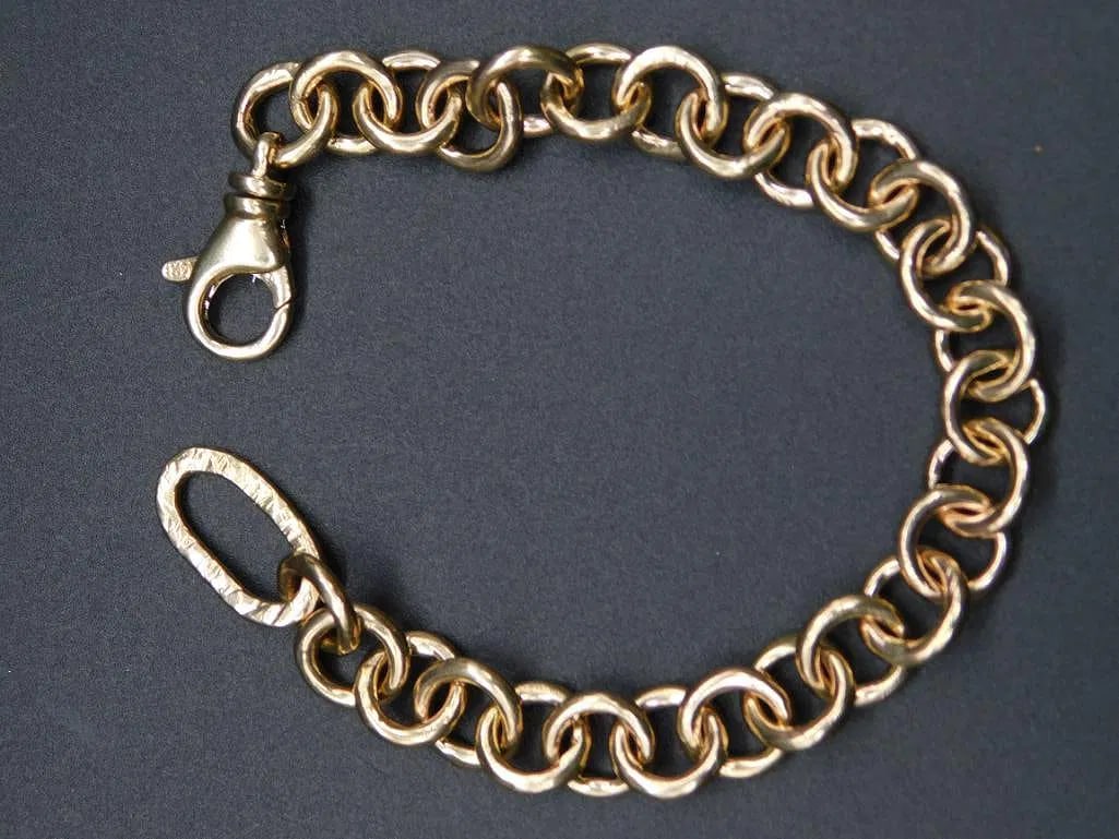 GORGEOUS VINTAGE / ANTIQUE HEAVY SOLID 14K GOLD BRACELET 31 GRAMS MARKED AND TESTED EXELENT CONDIT. (1 of 2)