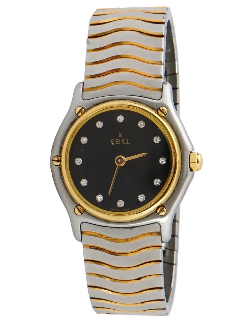 EBEL SPORT CLASSIQUE 18K SOLID GOLD BAZEL WRIST WATCH ORIGINAL BOX AND PAPERS MINT CONDITION (1 of 9)