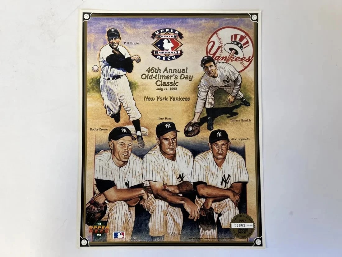 Upper Deck N.Y. Yankees Ltd. Ed Poster 1992 Very Rare in Great Vintage Condition (1 of 2)
