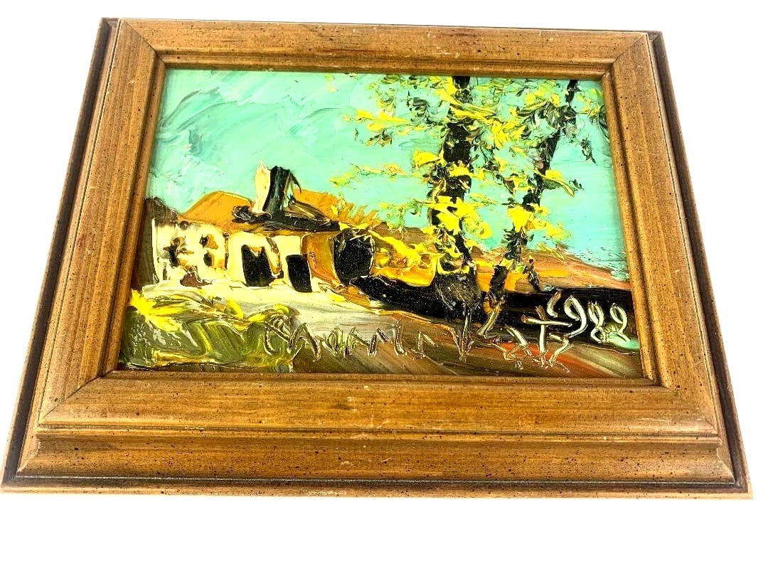 Morris Katz Signed Amazing Original Oil Painting Framed Early Work 1982, 9"x7" (1 of 6)