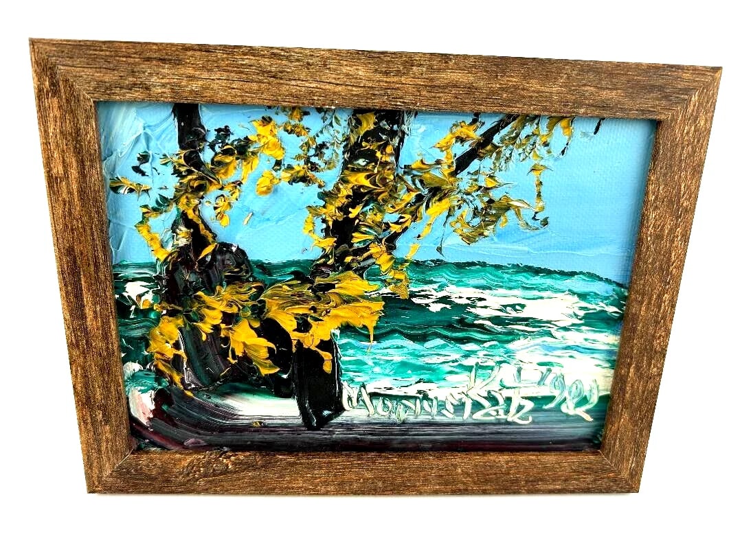 Morris Katz Signed Amazing Original Oil Painting Framed Early Work , 9"x7" 1981 (1 of 5)