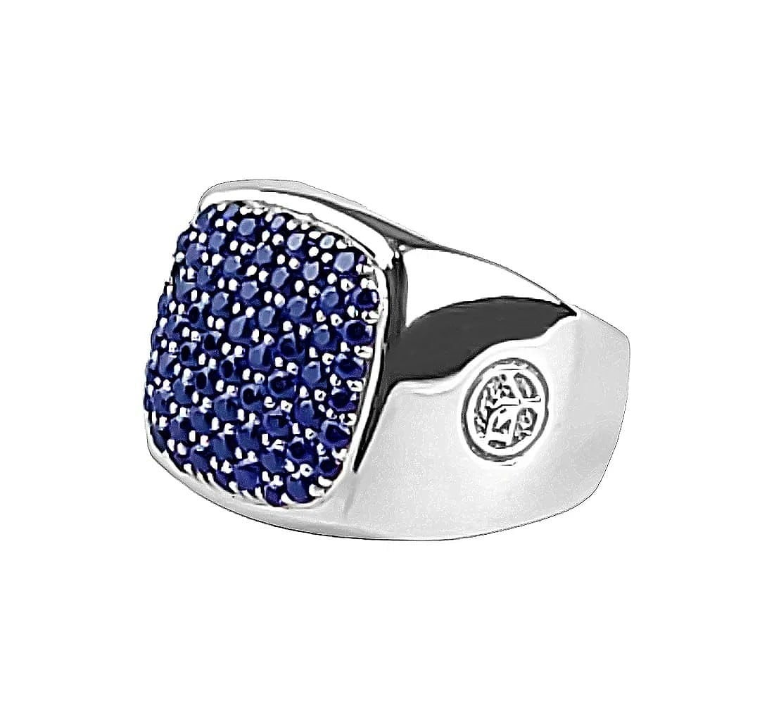 DAVID YURMAN SIGNET RING STERLING SILVER BLUE SAPPHIRE SZ 8 BOX: DAVID YURMAN SIGNET RINGSTERLING SILVER BLUE SAPPHIRE SZ 8ORIGINAL BOX26 mm tall x 24 mm wide x 18 mm deep.24.6 gramMint ConditionRetail Price: $2,150.00